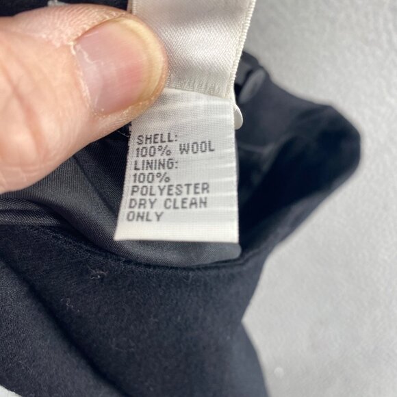 Talbots Skirt Womens 8 Petite Black Wool A Line Midi Gored Office Career Work - Picture 6 of 10